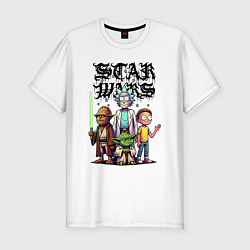 Футболка slim-fit Yoda and Chewbacca are friends of Rick and Morty -, цвет: белый