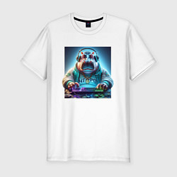 Мужская slim-футболка Hippo - esports player