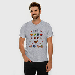 Футболка slim-fit Stardew Valley fall, цвет: меланж — фото 2