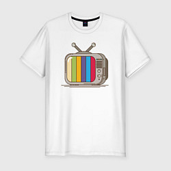 Мужская slim-футболка Retro television