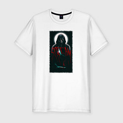 Футболка slim-fit Крик гостфейс с луной, цвет: белый