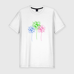 Футболка slim-fit Абстрактные одуванчики, цвет: белый