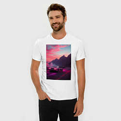 Футболка slim-fit Суперкар едет к океану, цвет: белый — фото 2