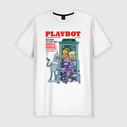 Футболка slim-fit Bender on the playbot, цвет: белый