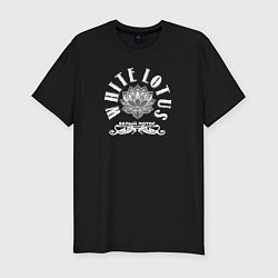 Футболка slim-fit Белый лотос границы стираются с тенями, цвет: черный
