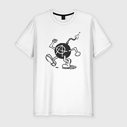 Футболка slim-fit Bomb anarchy, цвет: белый