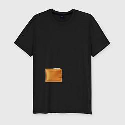 Футболка slim-fit Кошелек с деньгами, цвет: черный