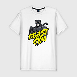 Футболка slim-fit Beast gym, цвет: белый