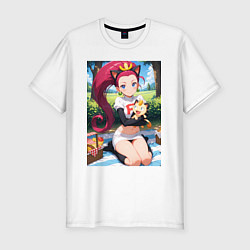 Мужская slim-футболка Джесси и Мяут на пикнике