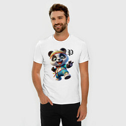 Футболка slim-fit Funny panda cub - anime, цвет: белый — фото 2