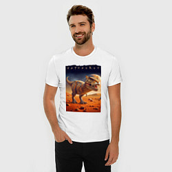 Футболка slim-fit Catsaurus - meme, цвет: белый — фото 2