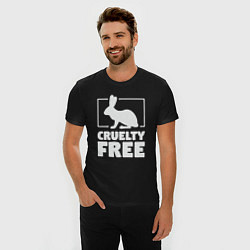 Футболка slim-fit Нет жестокости, цвет: черный — фото 2