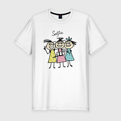 Футболка slim-fit Selfie girls, цвет: белый