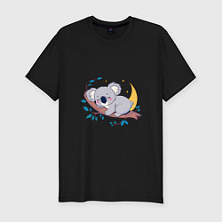 Мужская slim-футболка Сон коалы на ветке