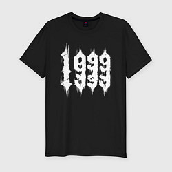 Футболка slim-fit Готический стиль 1999 года, цвет: черный