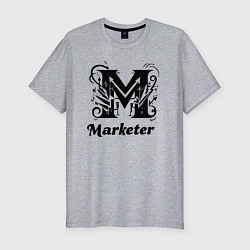 Футболка slim-fit М-маркетолог, цвет: меланж