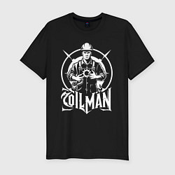 Футболка slim-fit Нефтяник с шестерёнкой, цвет: черный