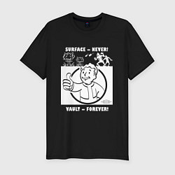 Футболка slim-fit Поверхность никогда - убежище навсегда, цвет: черный