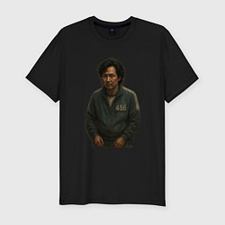 Футболка slim-fit Игрок 456 Игра в кальмара, цвет: черный