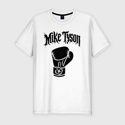 Футболка slim-fit Майк Тайсон перчатка, цвет: белый