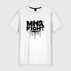 Футболка slim-fit MMA боец черной краской, цвет: белый