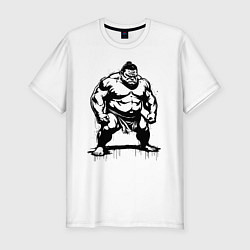 Мужская slim-футболка Грозный сумоист