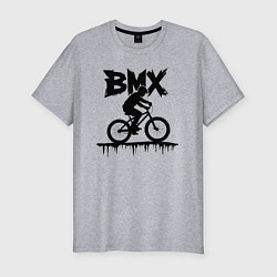 Футболка slim-fit BMX черное граффити, цвет: меланж