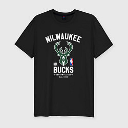 Футболка slim-fit Милуоки Бакс - НБА, цвет: черный