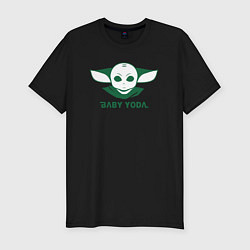 Футболка slim-fit Baby Yoda face, цвет: черный