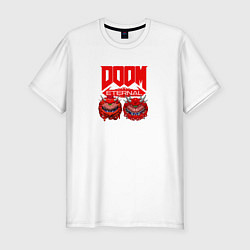 Мужская slim-футболка Doom кака демон