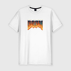 Мужская slim-футболка Doom ultimate logo