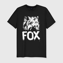 Футболка slim-fit Лисий граффити, цвет: черный