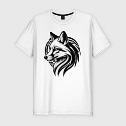Мужская slim-футболка Лисий логотип
