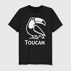 Футболка slim-fit Тукан в минималистичном стиле, цвет: черный