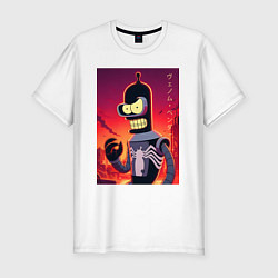 Футболка slim-fit Веном Бендер - мем, цвет: белый
