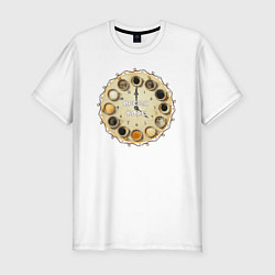 Футболка slim-fit Время для кофе, цвет: белый