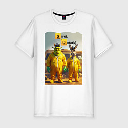 Футболка slim-fit Shrek and Donkey - Breaking bad, цвет: белый