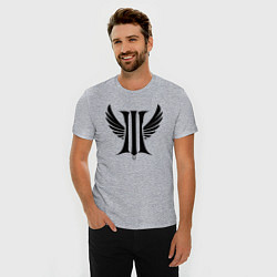 Футболка slim-fit Крылья и буква И, цвет: меланж — фото 2