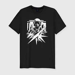Футболка slim-fit Авиатор в городе, цвет: черный