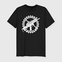 Футболка slim-fit Шестерёнка и автомат, цвет: черный