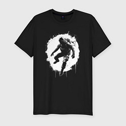 Футболка slim-fit Спецназ в белом пятне, цвет: черный