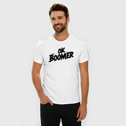Футболка slim-fit Ок бумер граффити стиль, цвет: белый — фото 2