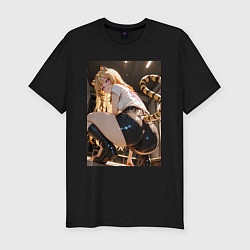 Футболка slim-fit Секси тигрица в шортиках, цвет: черный