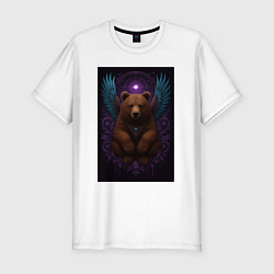 Мужская slim-футболка Духовный медведь