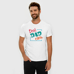 Футболка slim-fit Best dad, цвет: белый — фото 2