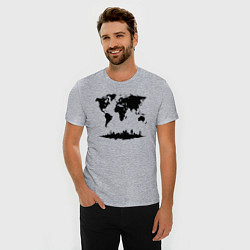Футболка slim-fit Мир в тени города, цвет: меланж — фото 2