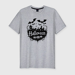 Футболка slim-fit Тёмная ночь Хэллоуина, цвет: меланж