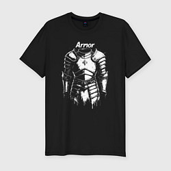 Футболка slim-fit Доспехи символ силы и защиты, цвет: черный
