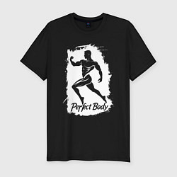 Футболка slim-fit Идеальное тело атлет, цвет: черный