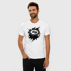 Футболка slim-fit Чёрная хоккейная шайба, цвет: белый — фото 2